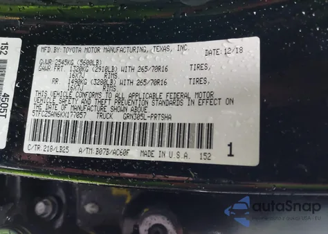 2019 Toyota Tacoma Trd Pro z USA, uszkodzony, nr VIN 5TFCZ5AN6KX177057